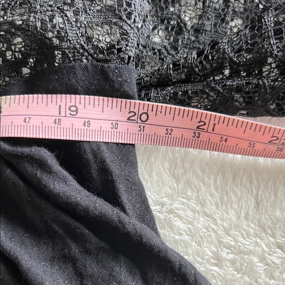 Free People Boogie All Night Embroidered Black and Blue Women's Top Lace Sleeves - Picture 8 of 13